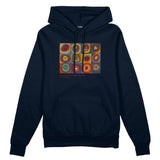 Color Study, Squares With Concentric Circles Oversize Hoodie