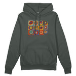 Color Study, Squares With Concentric Circles Oversize Hoodie