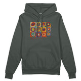 Color Study, Squares With Concentric Circles Oversize Hoodie