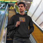 Color Study, Squares With Concentric Circles Oversize Hoodie