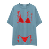 Red Bikini Oversize Tişört