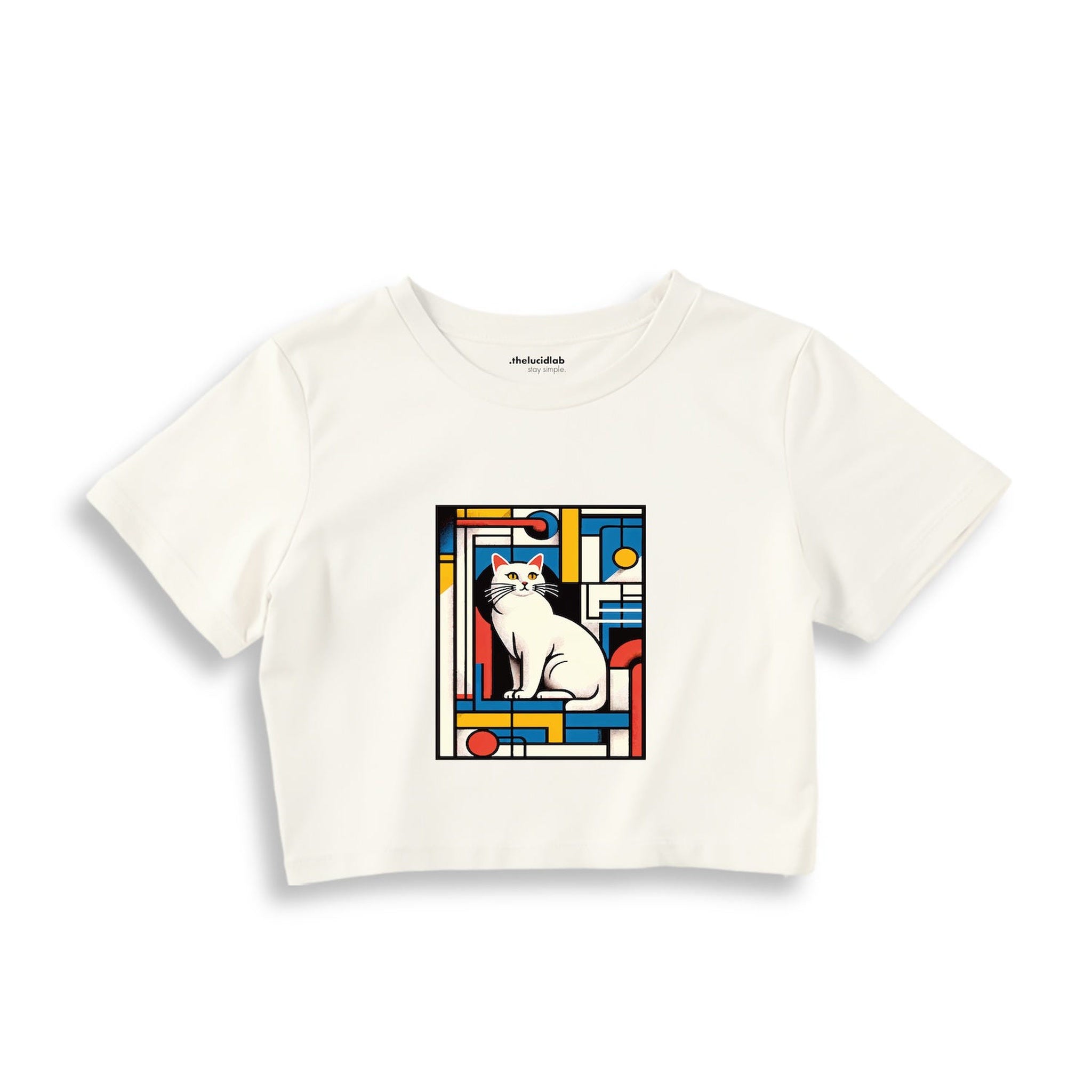 Bauhaus Cat Crop Tişört