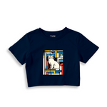 Bauhaus Cat Crop Tişört