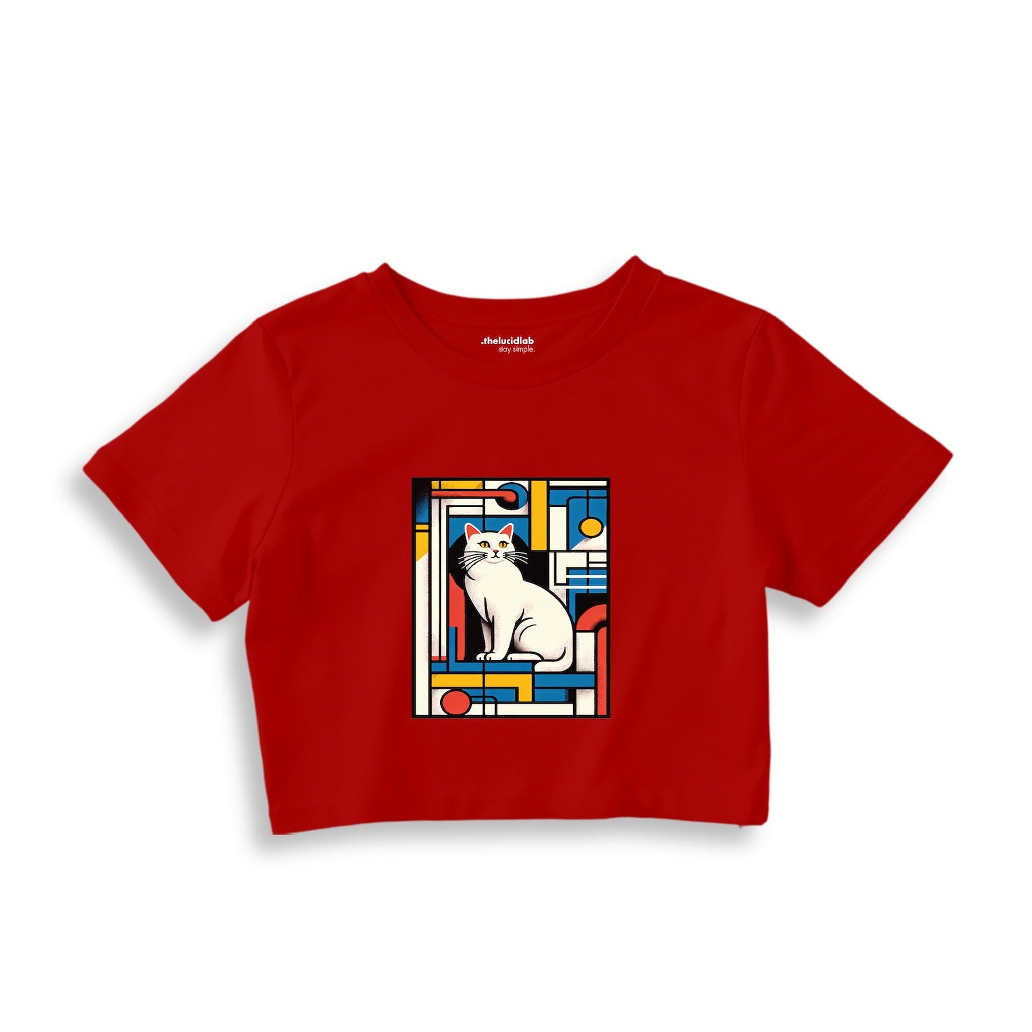 Bauhaus Cat Crop Tişört