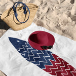 Burgundy & Blue a Fish - Balıklı Plaj Havlusu