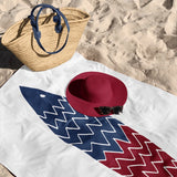 Burgundy & Blue a Fish - Balıklı Plaj Havlusu
