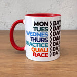 Formula 1 / Week Days Kırmızı Kulplu Bardak