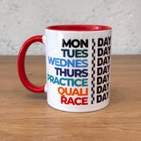 Formula 1 / Week Days Kırmızı Kulplu Bardak