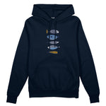 Marine Pattern Study Oversize Hoodie