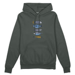 Marine Pattern Study Oversize Hoodie