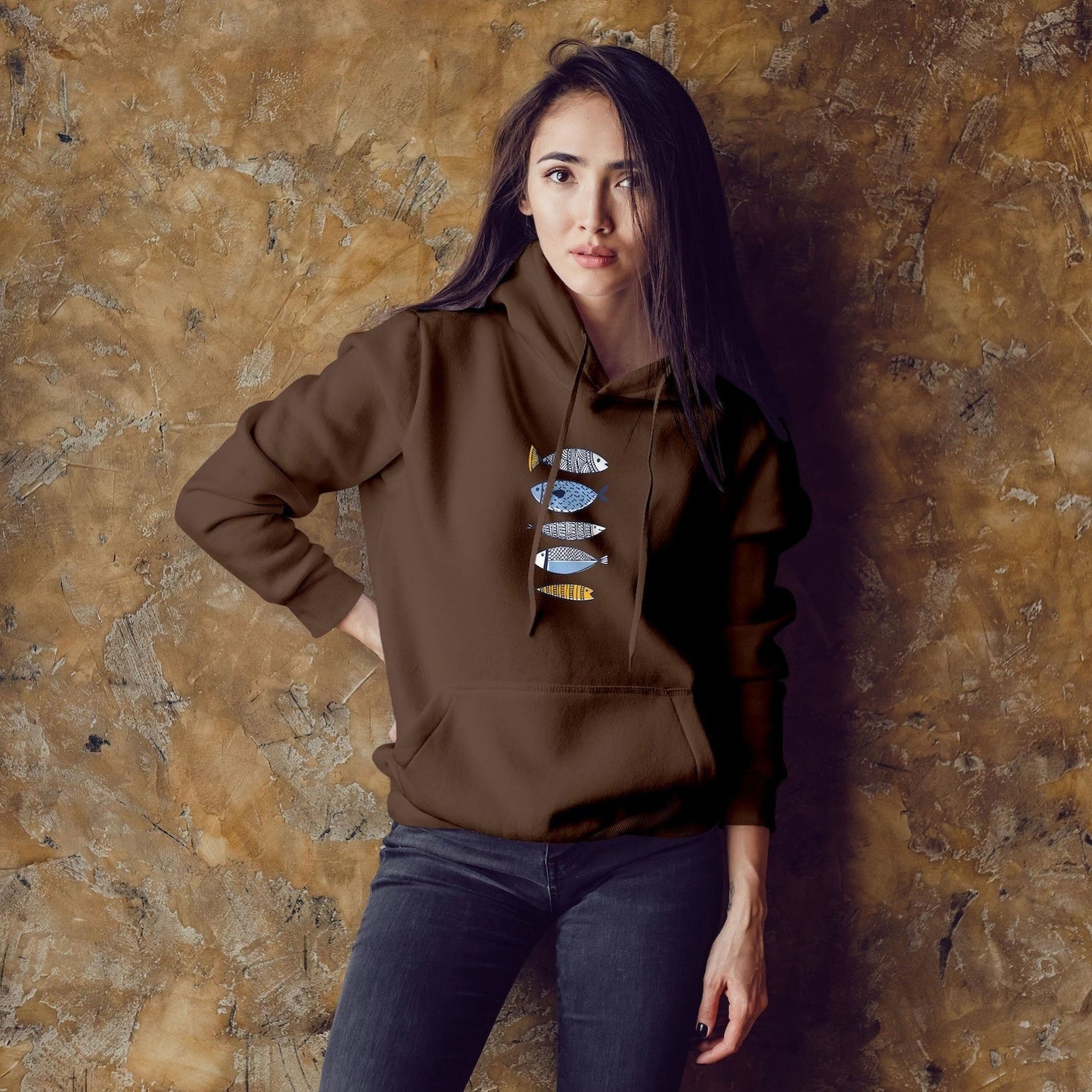 Marine Pattern Study Oversize Hoodie