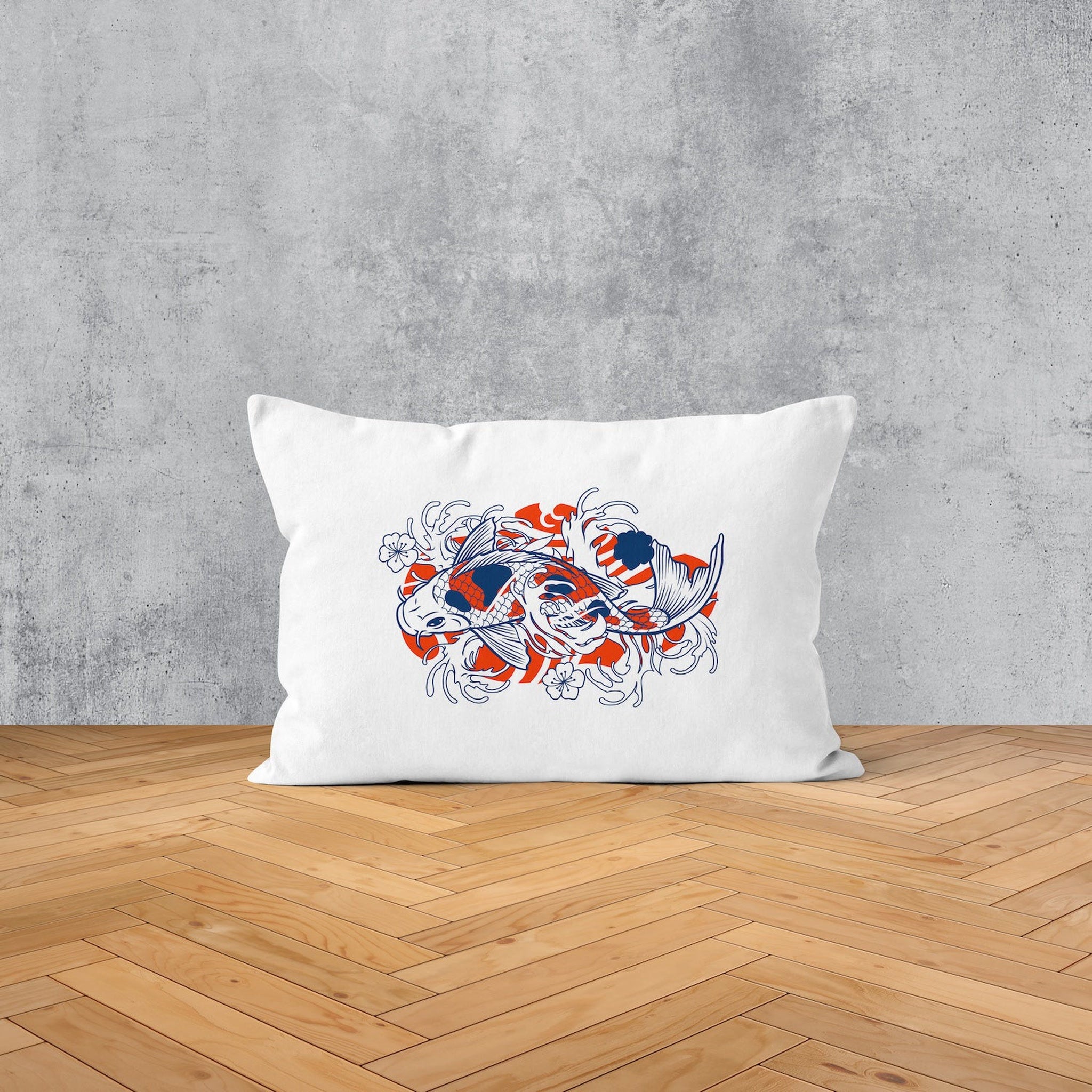 Koi Fish Çift Taraflı Yastık Kılıfı 2 Adet