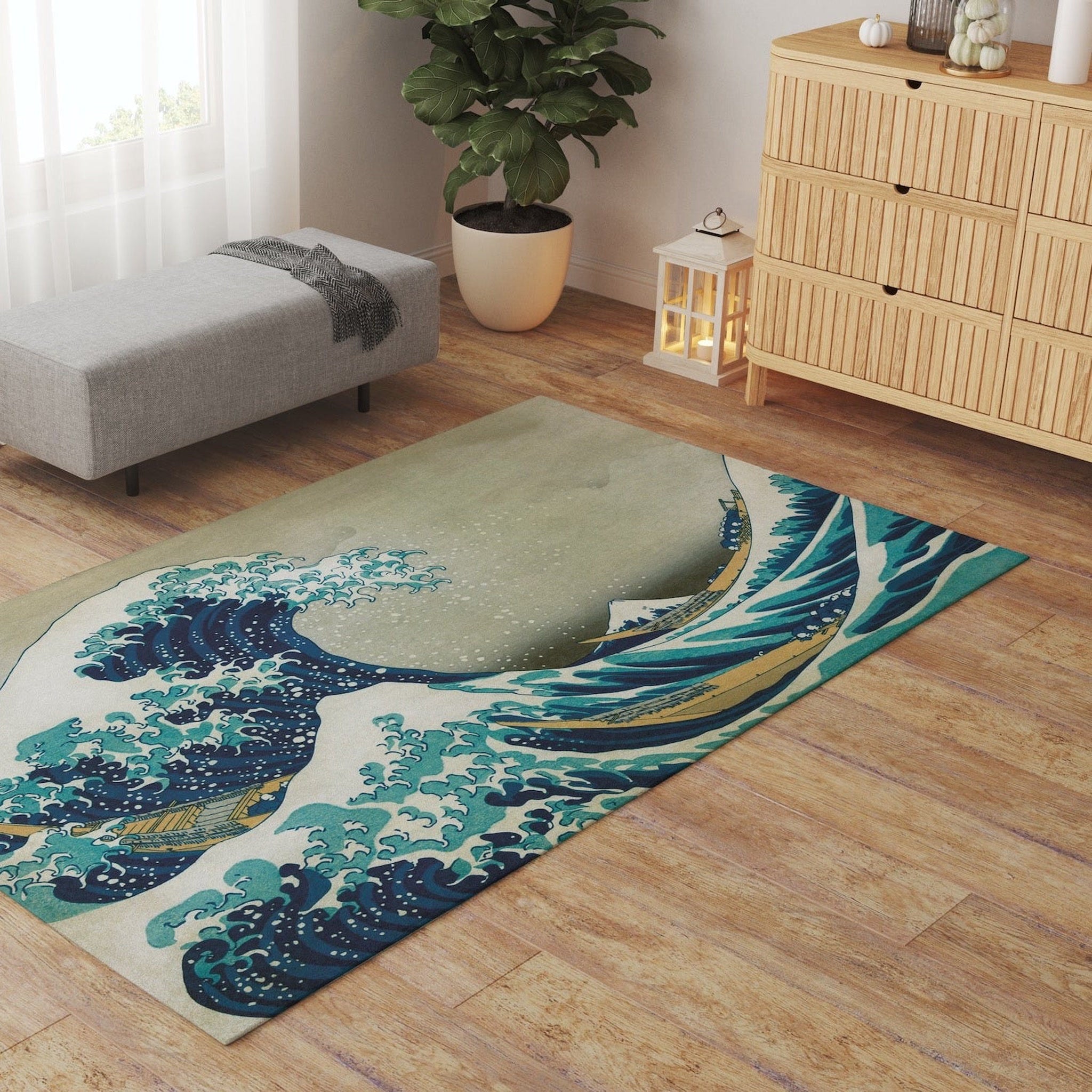 The Great Wave of Kanagawa Halı