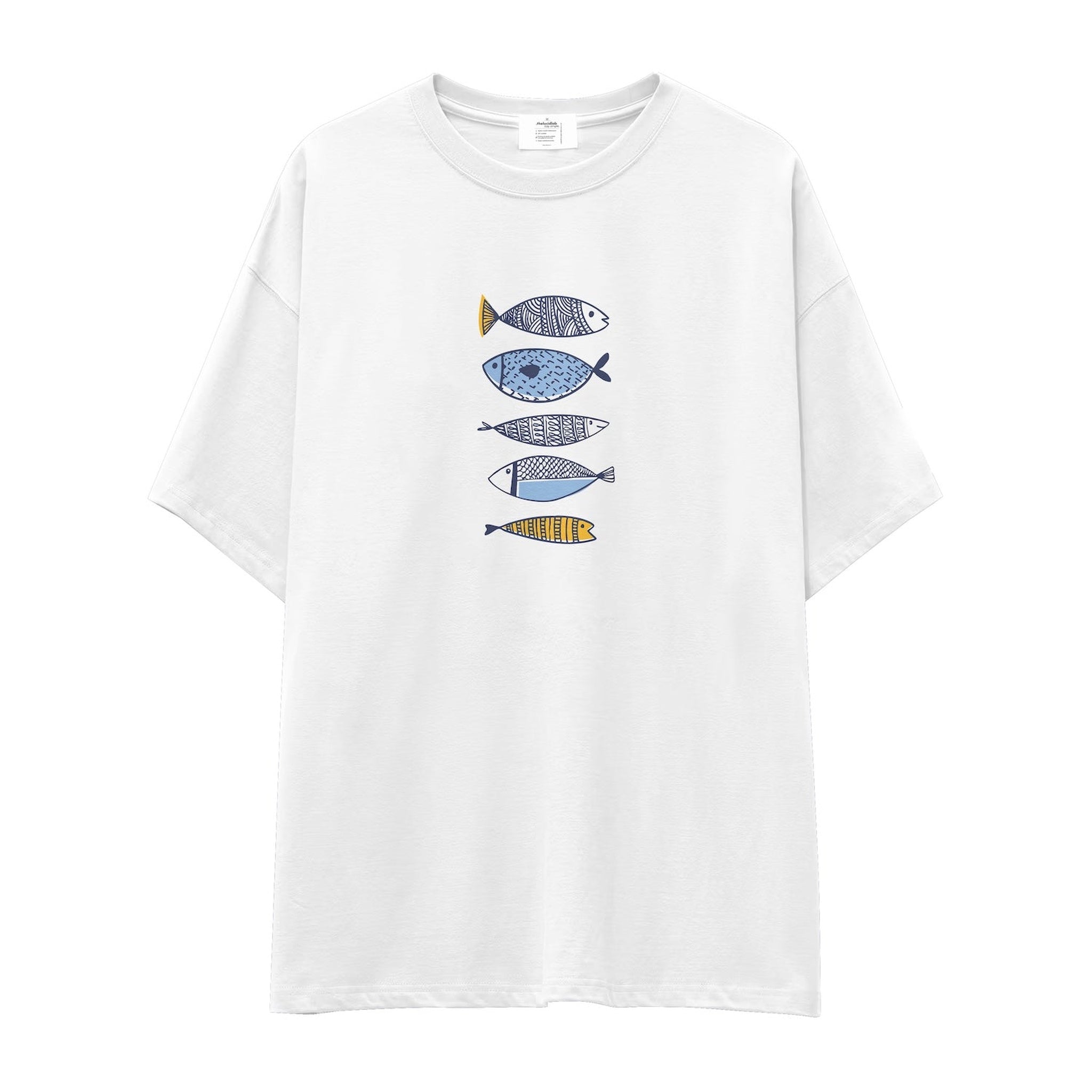 Marine Pattern Study Oversize Tişört