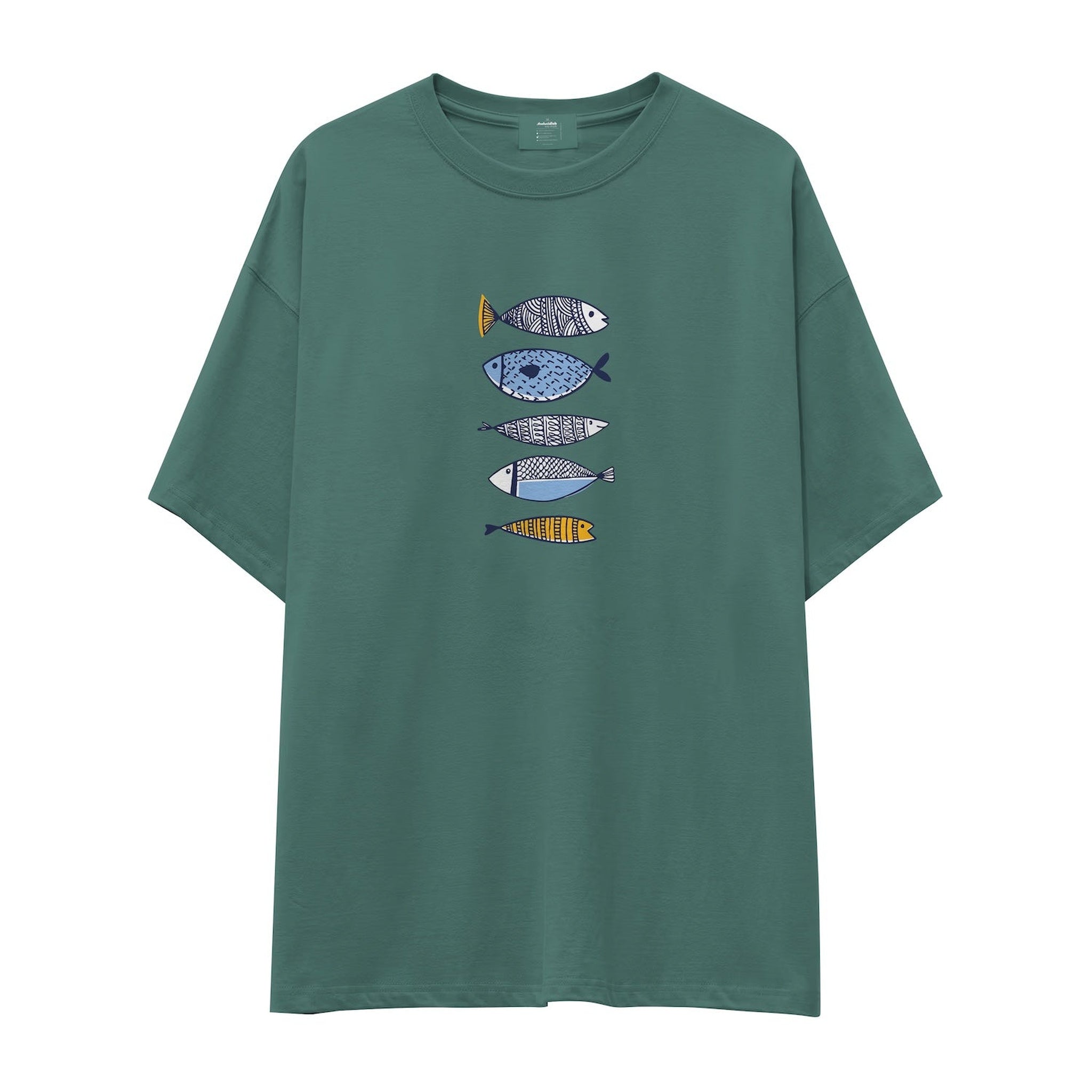 Marine Pattern Study Oversize Tişört