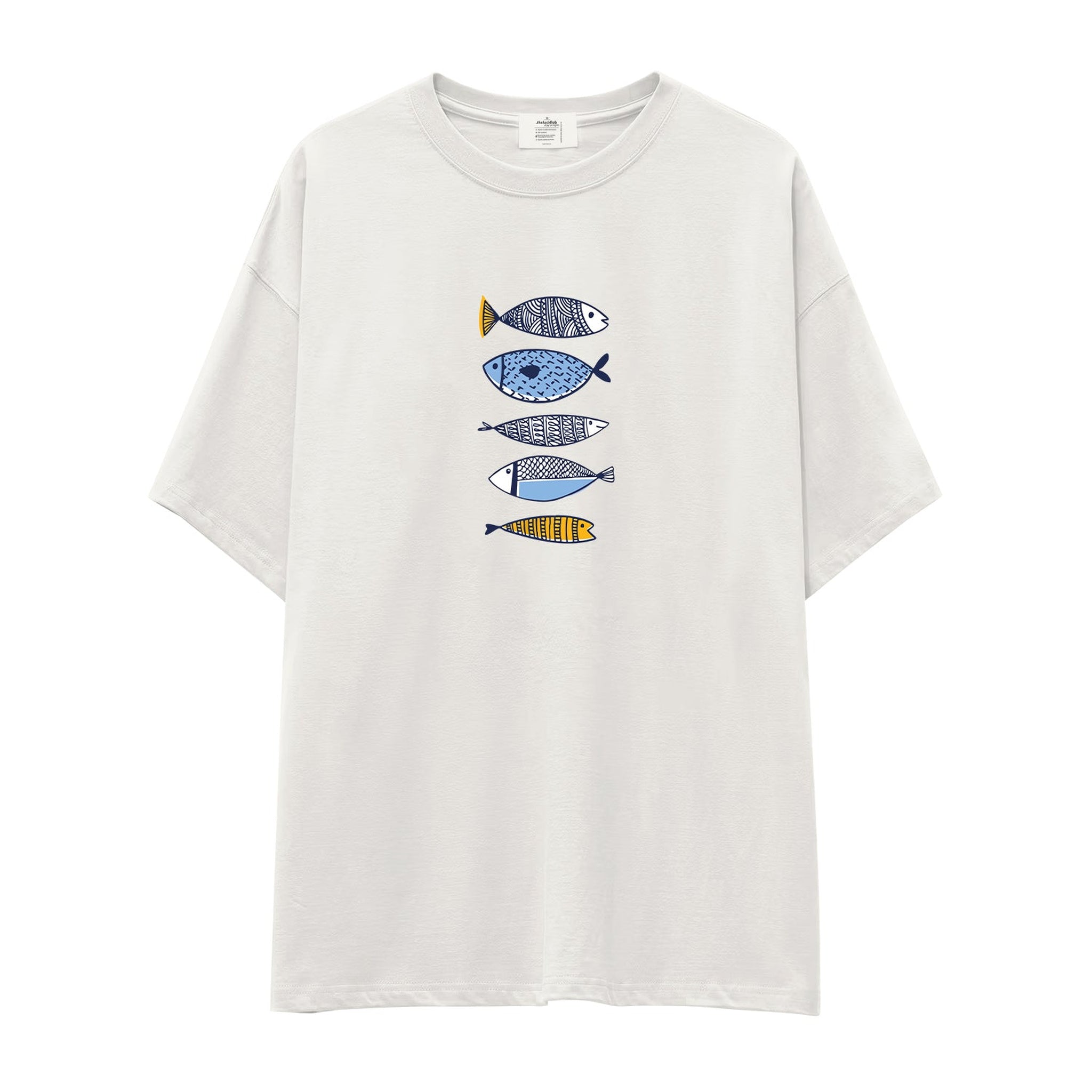 Marine Pattern Study Oversize Tişört