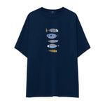Marine Pattern Study Oversize Tişört