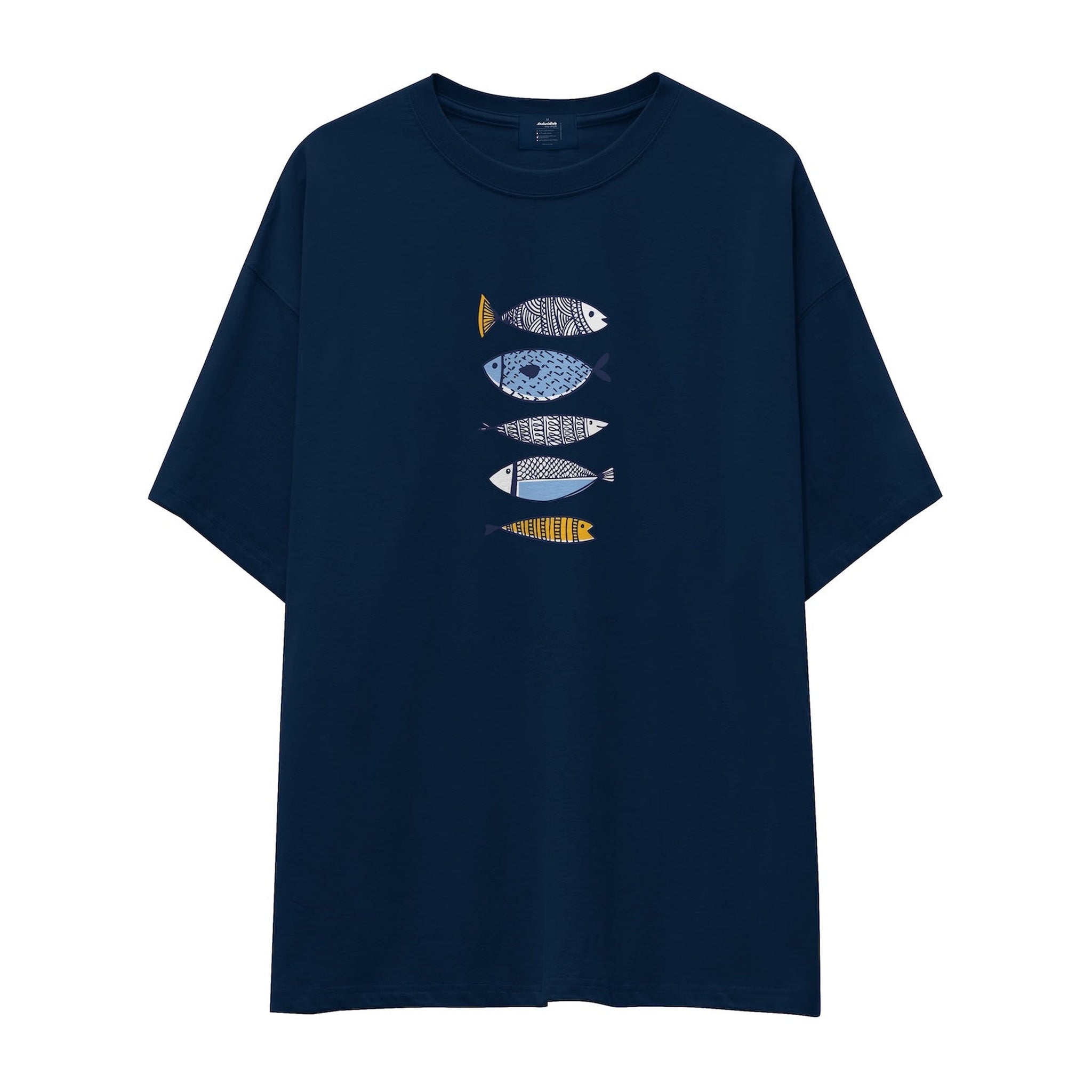 Marine Pattern Study Oversize Tişört