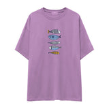 Marine Pattern Study Oversize Tişört