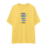 Marine Pattern Study Oversize Tişört