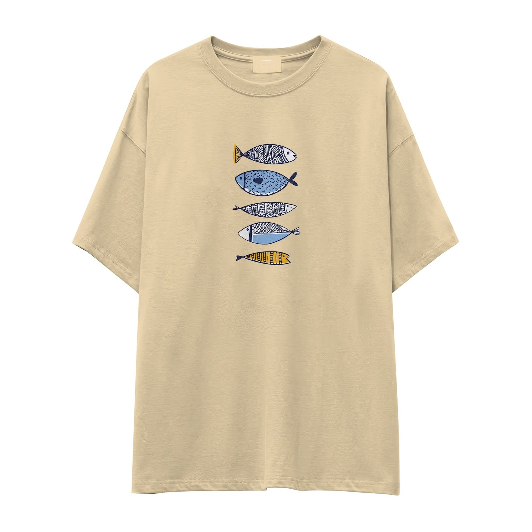 Marine Pattern Study Oversize Tişört