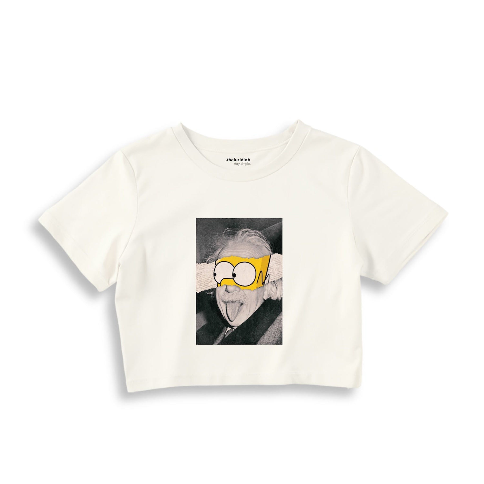 Albert Einstein / Homer Simpson Crop Tişört