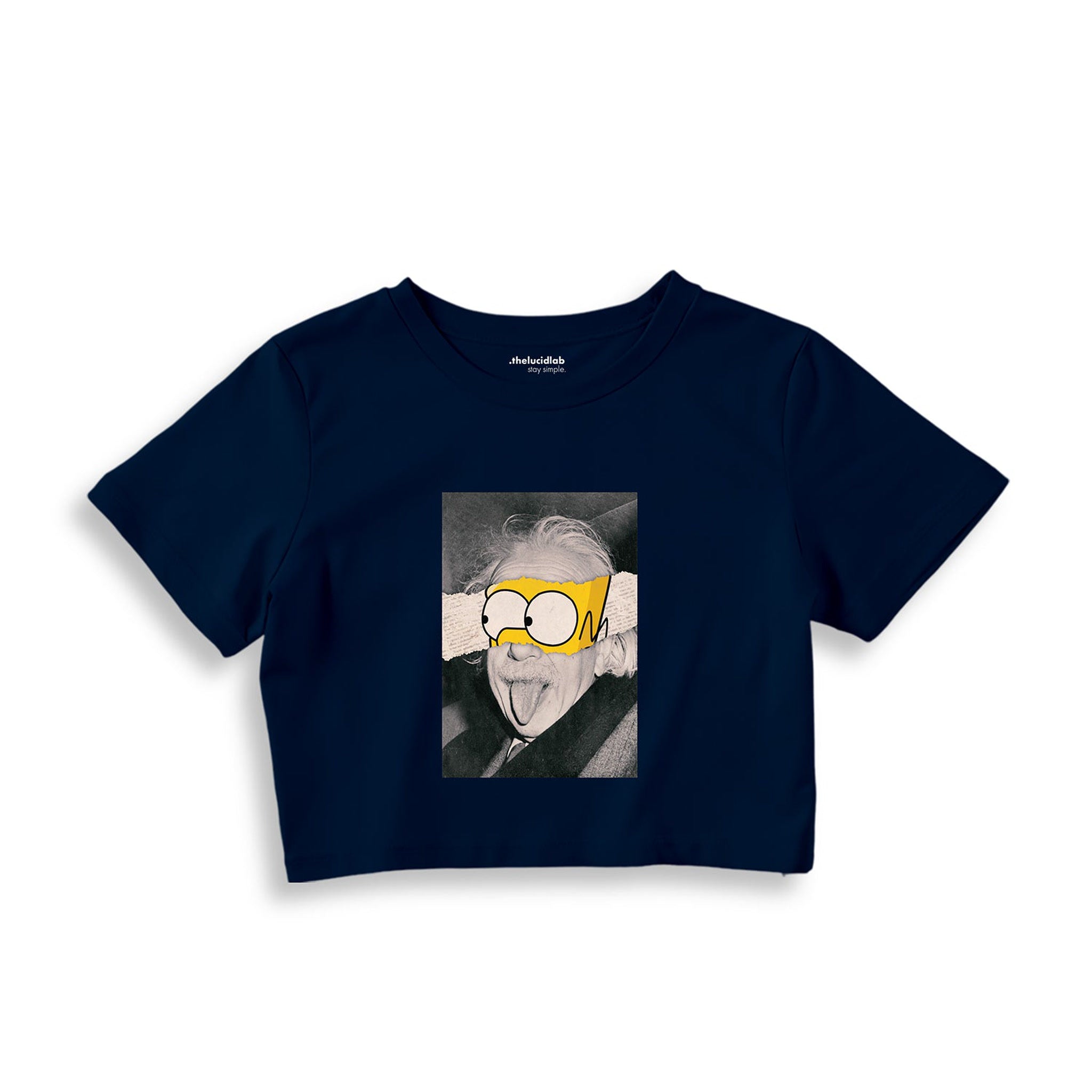 Albert Einstein / Homer Simpson Crop Tişört