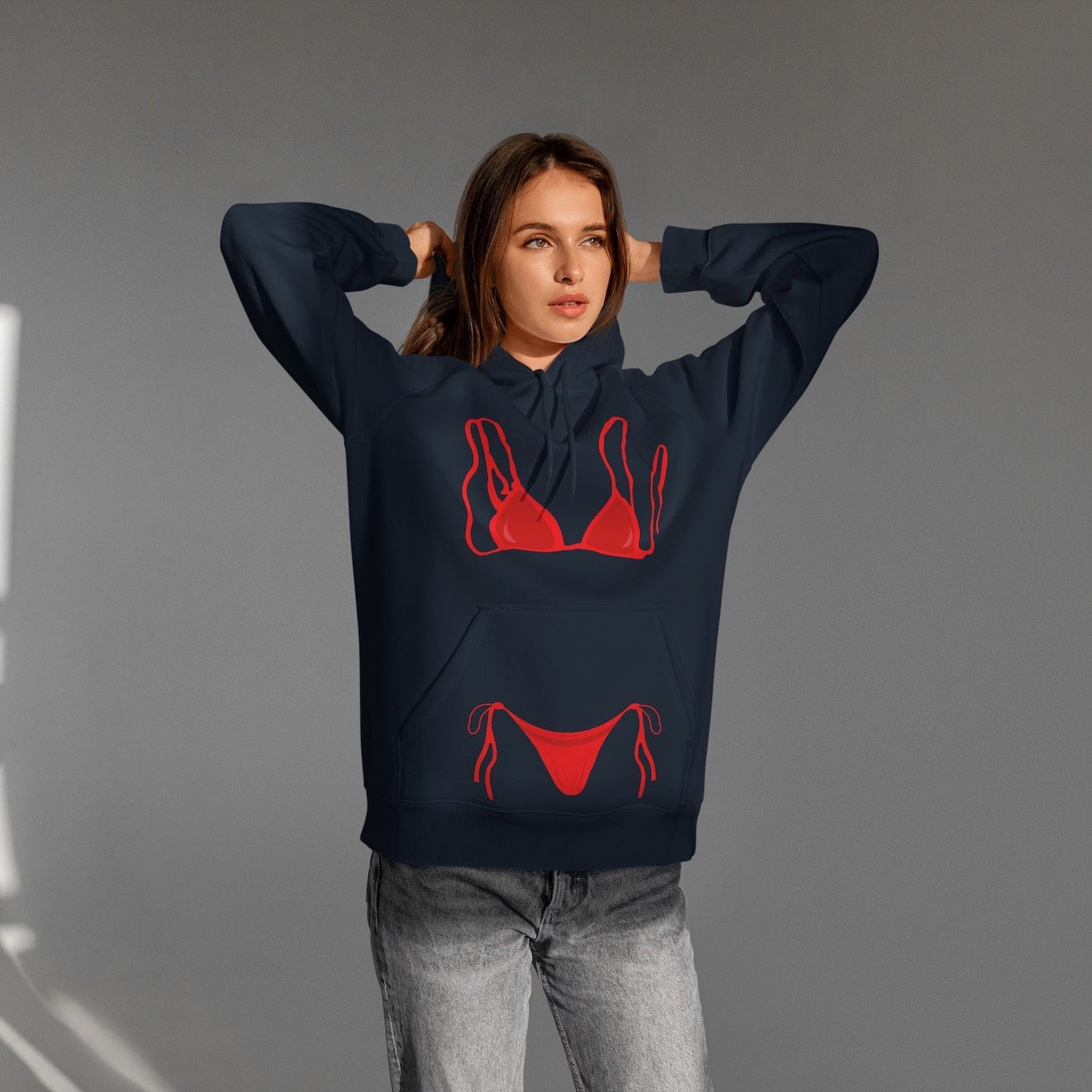 Red Bikini Oversize Hoodie