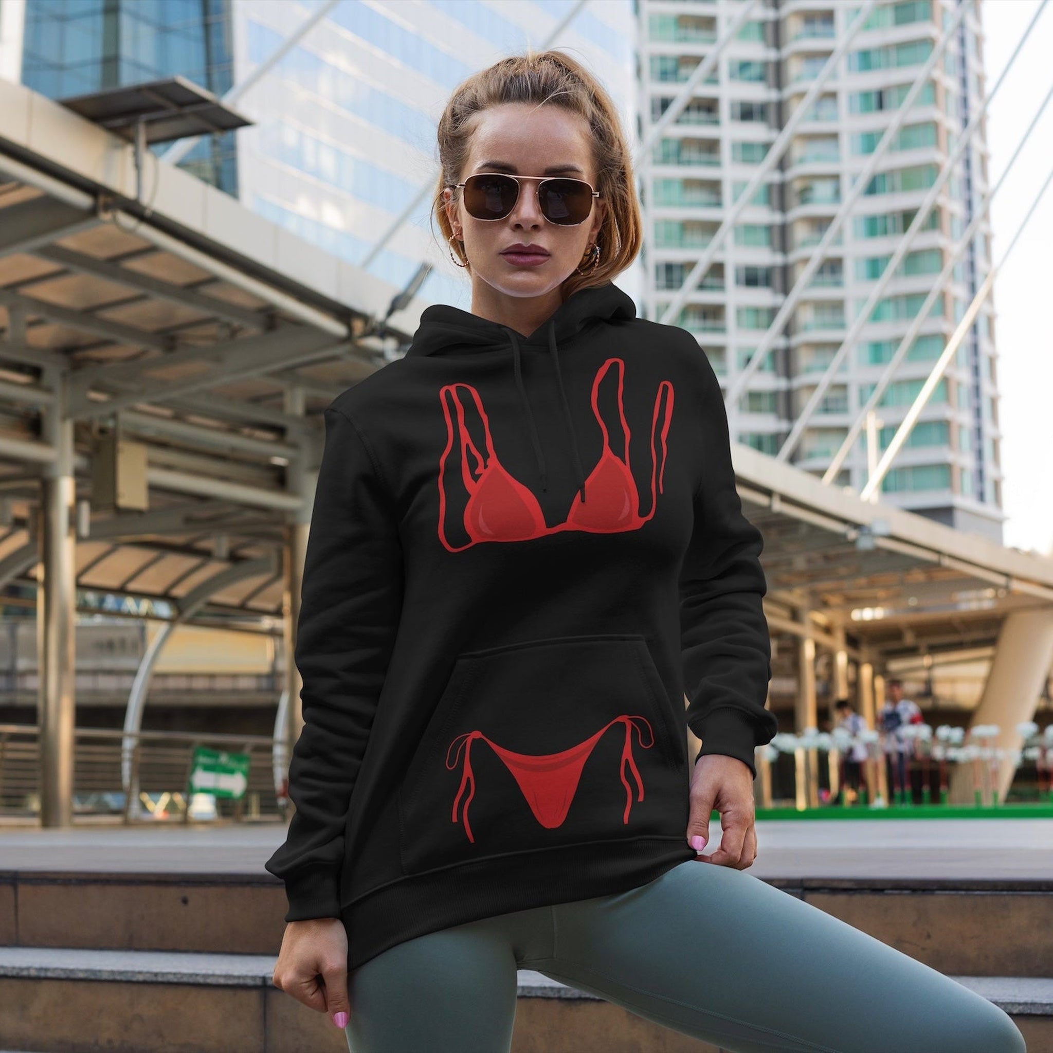 Red Bikini Oversize Hoodie