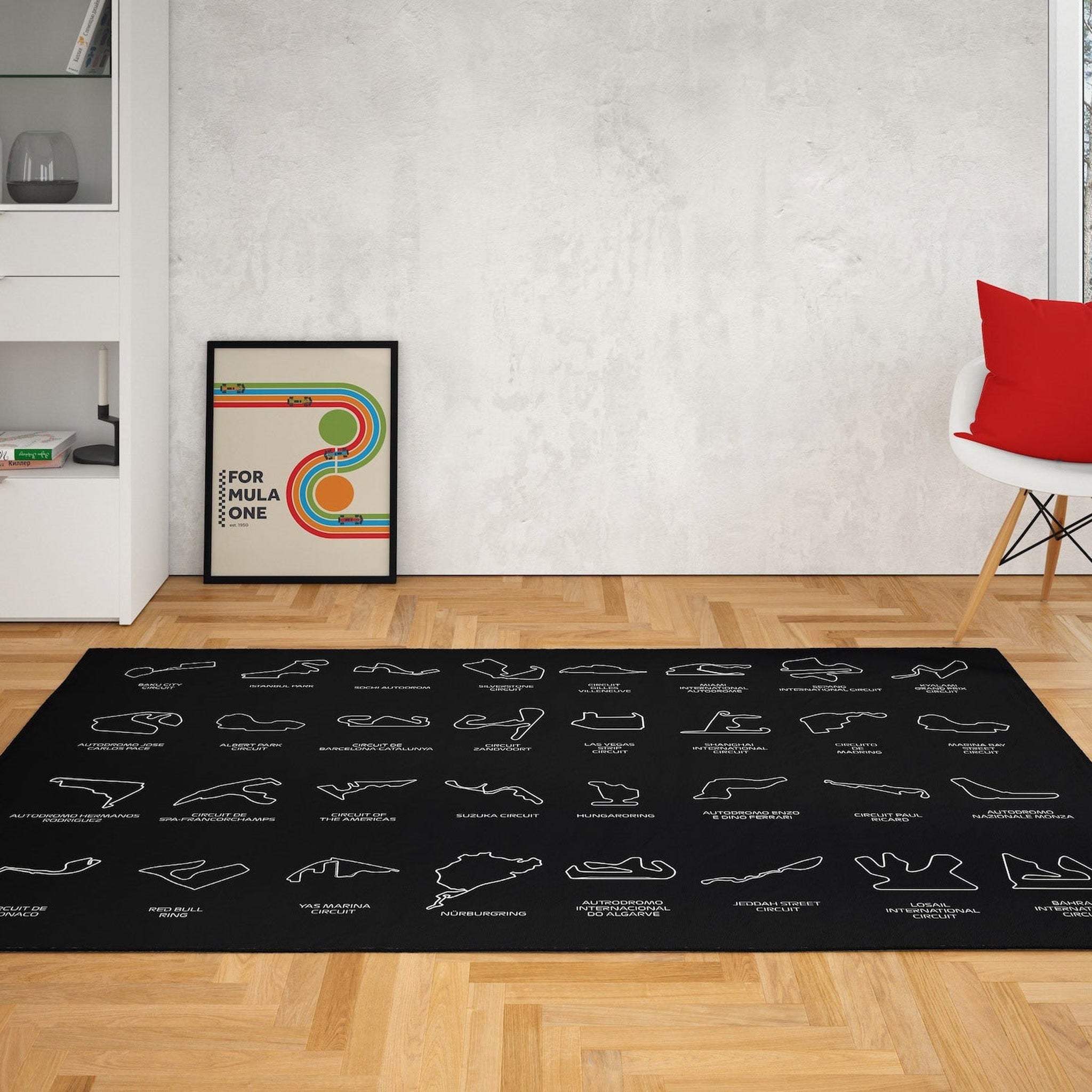 All Tracks Black / Formula 1 Pistleri Halı