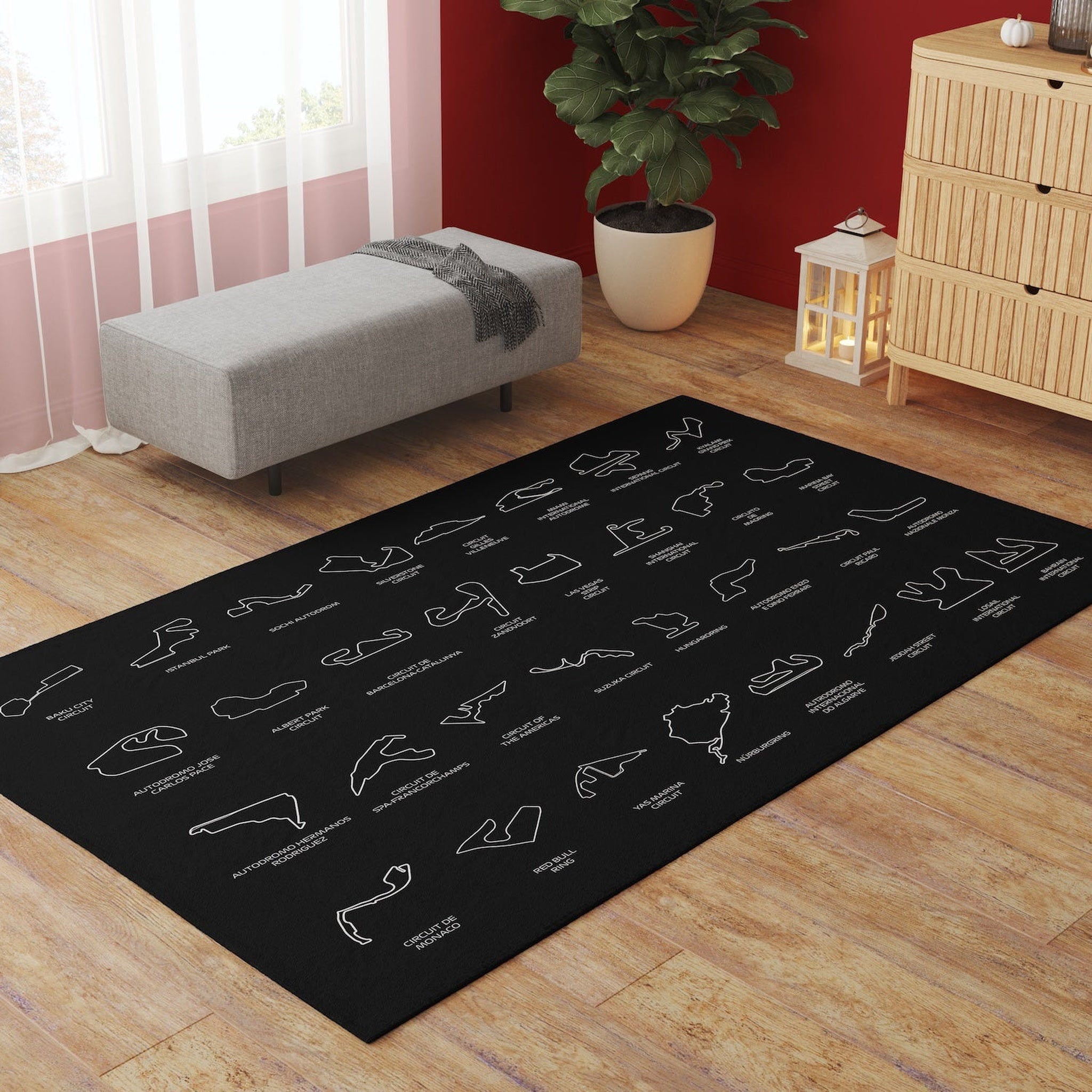 All Tracks Black / Formula 1 Pistleri Halı