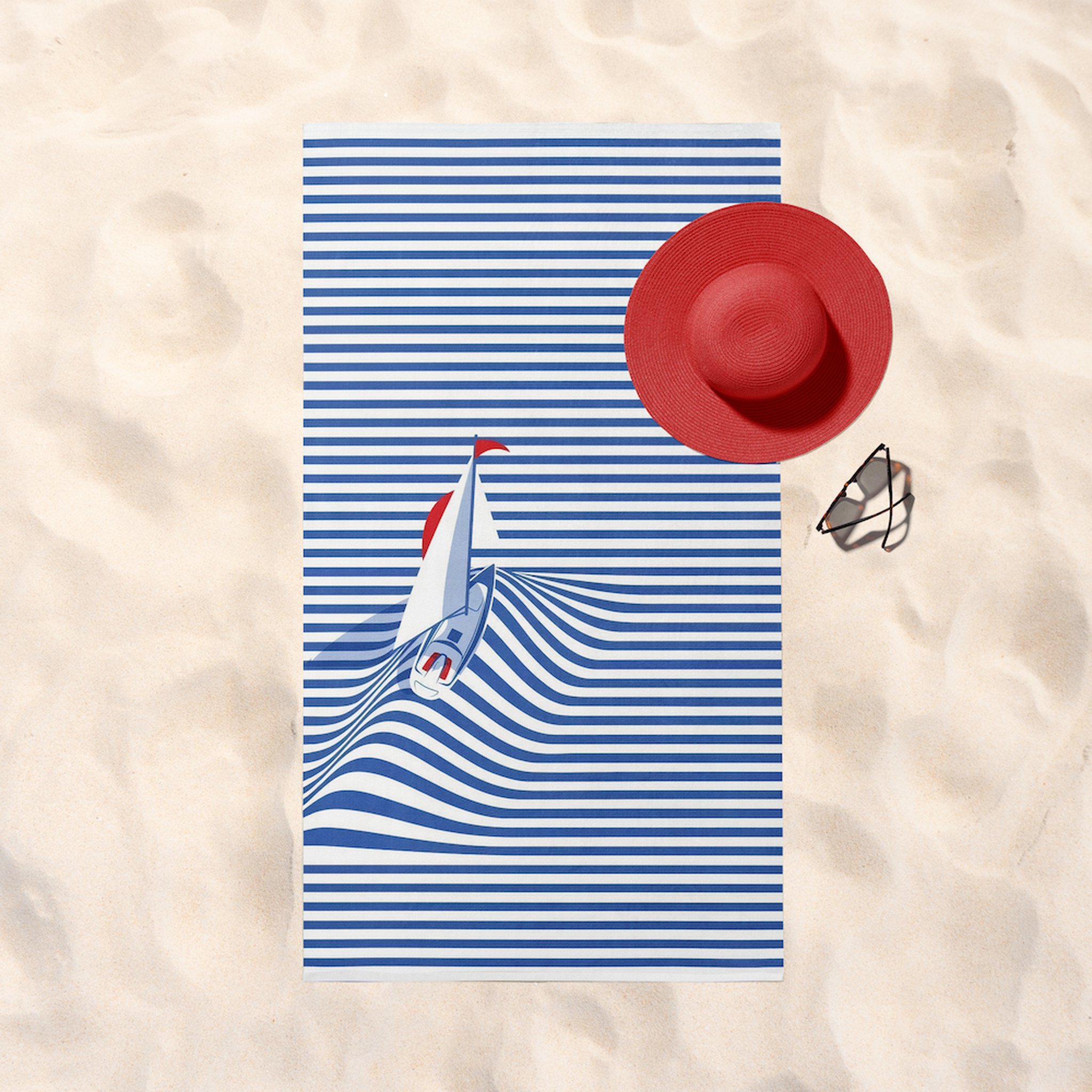 Striped Serenity Plaj Havlusu