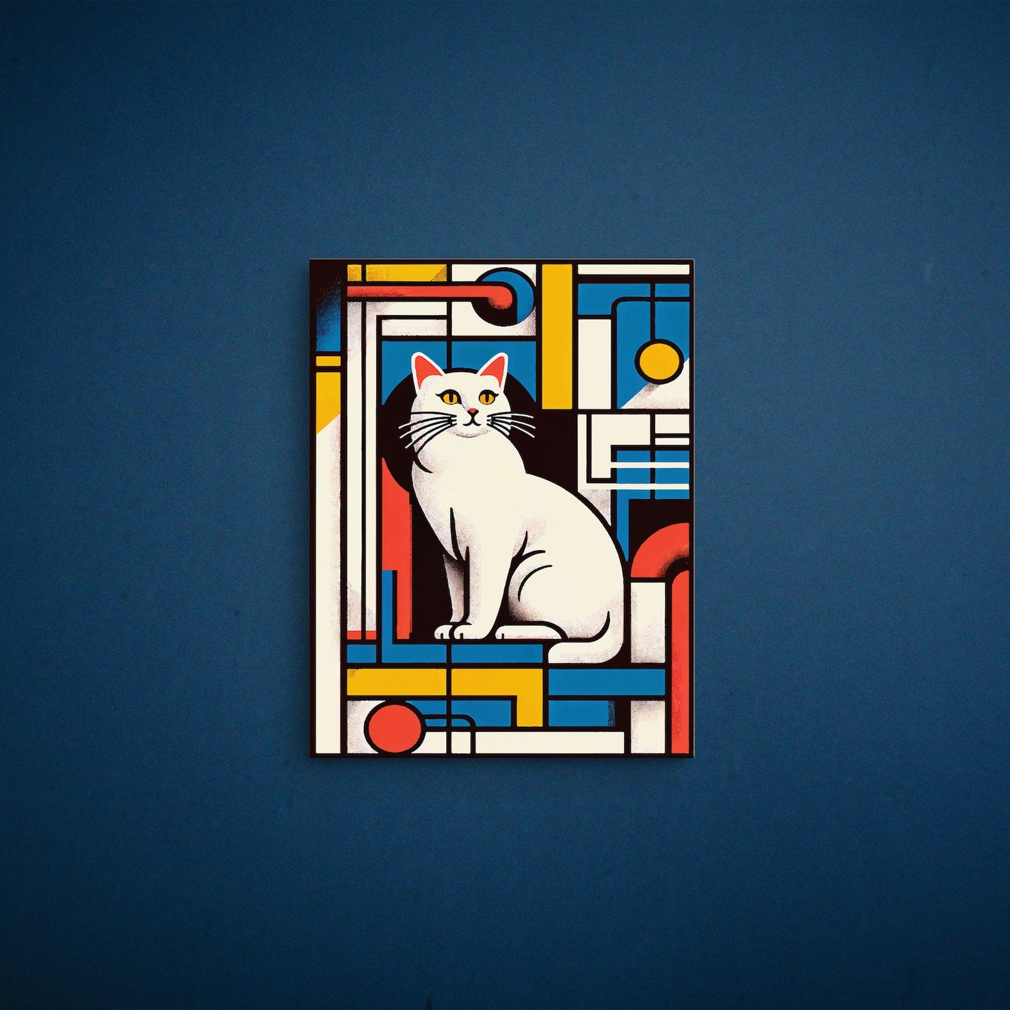 Bauhaus Cat Kanvas Tablo
