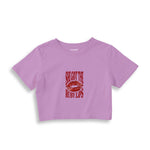 Ruby Lips Crop Tişört — Lila