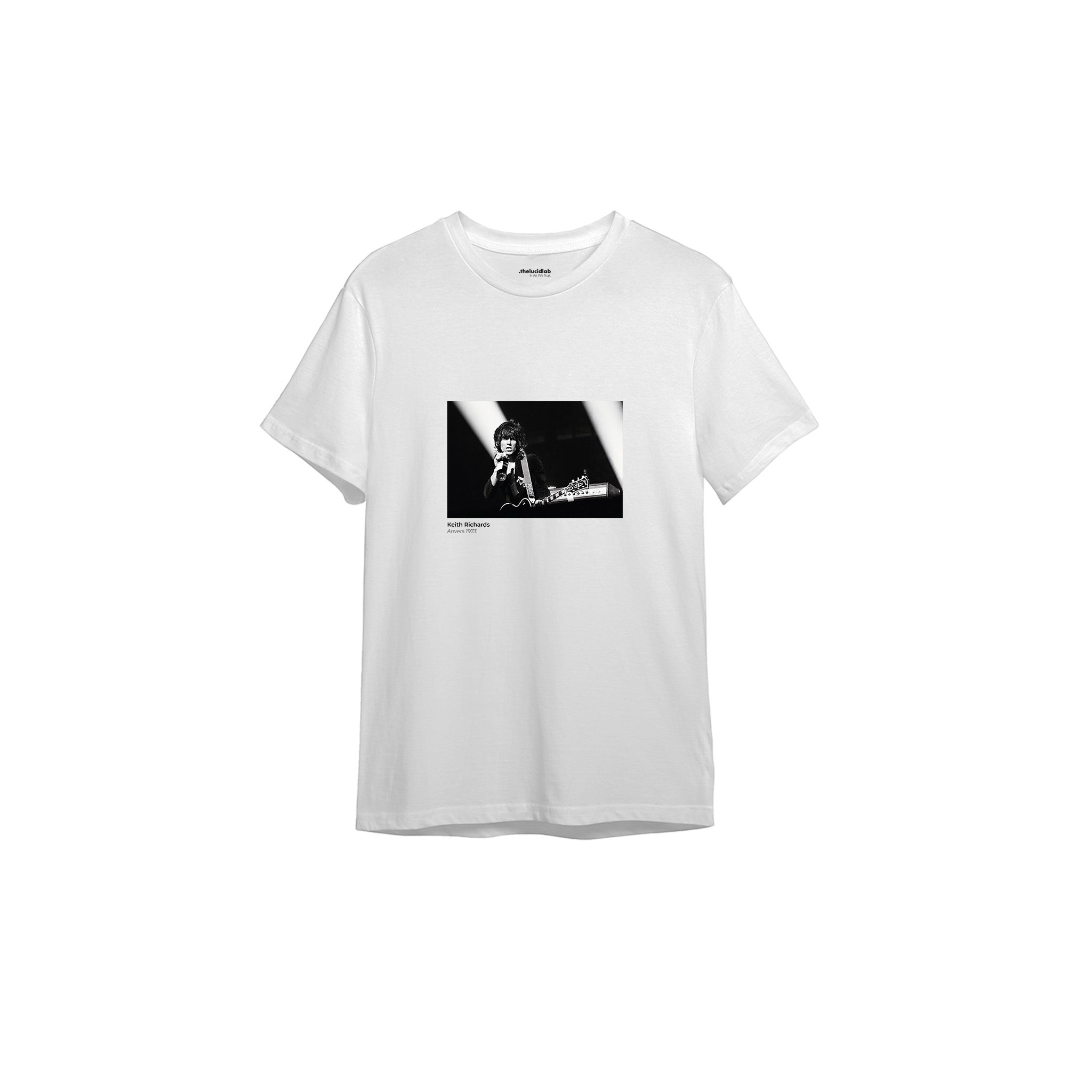 Keith Richards Anvers 1973 Tişört — Beyaz