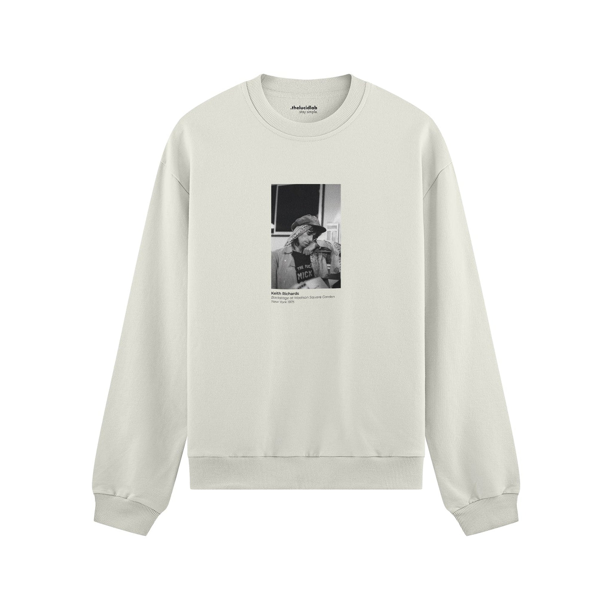 Keith Richards backstage at Madison Square Garden New York 1975 Oversize Sweatshirt