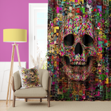 Polychrome Skull Perde