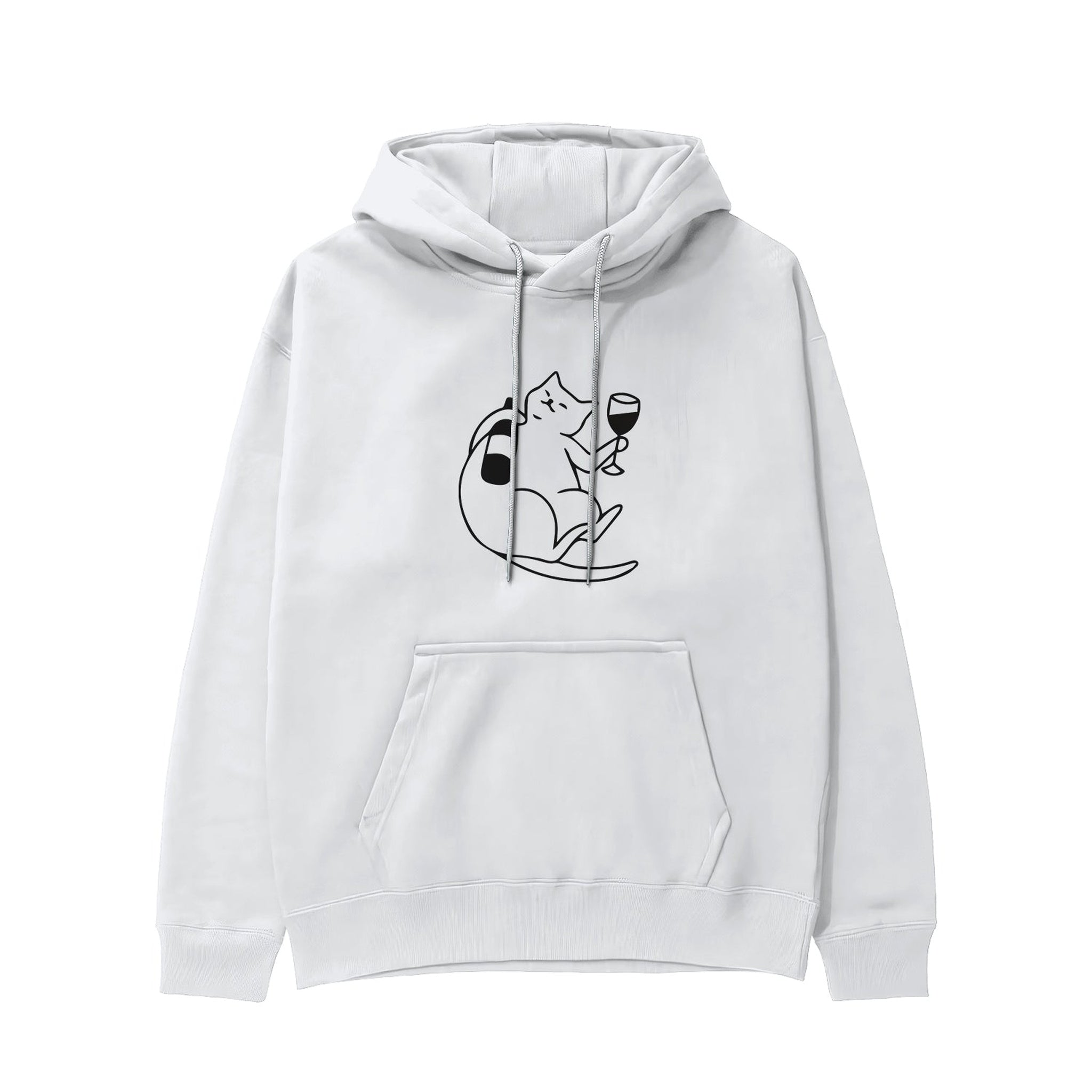 Wine Lover Cat Hoodie