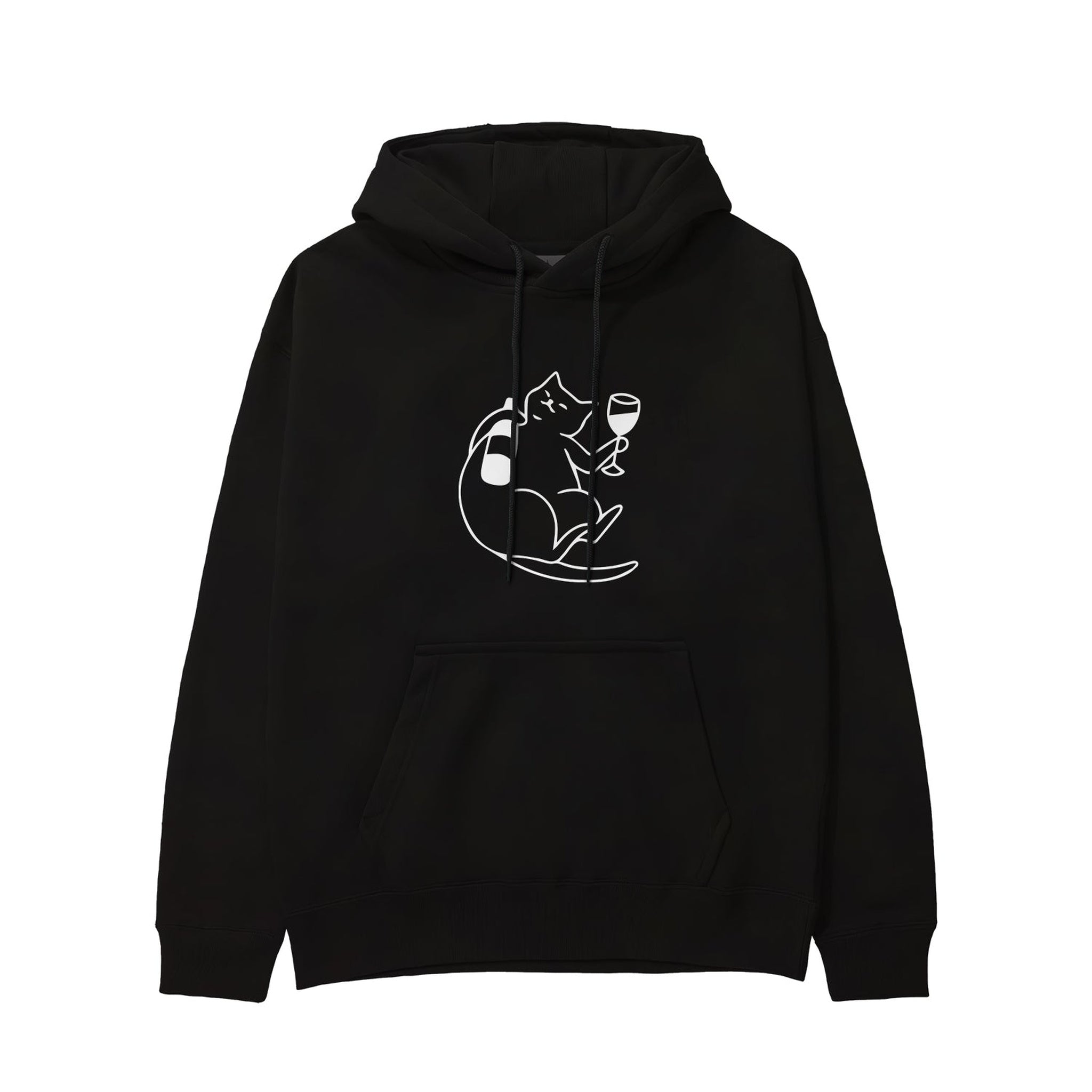 Wine Lover Cat Hoodie