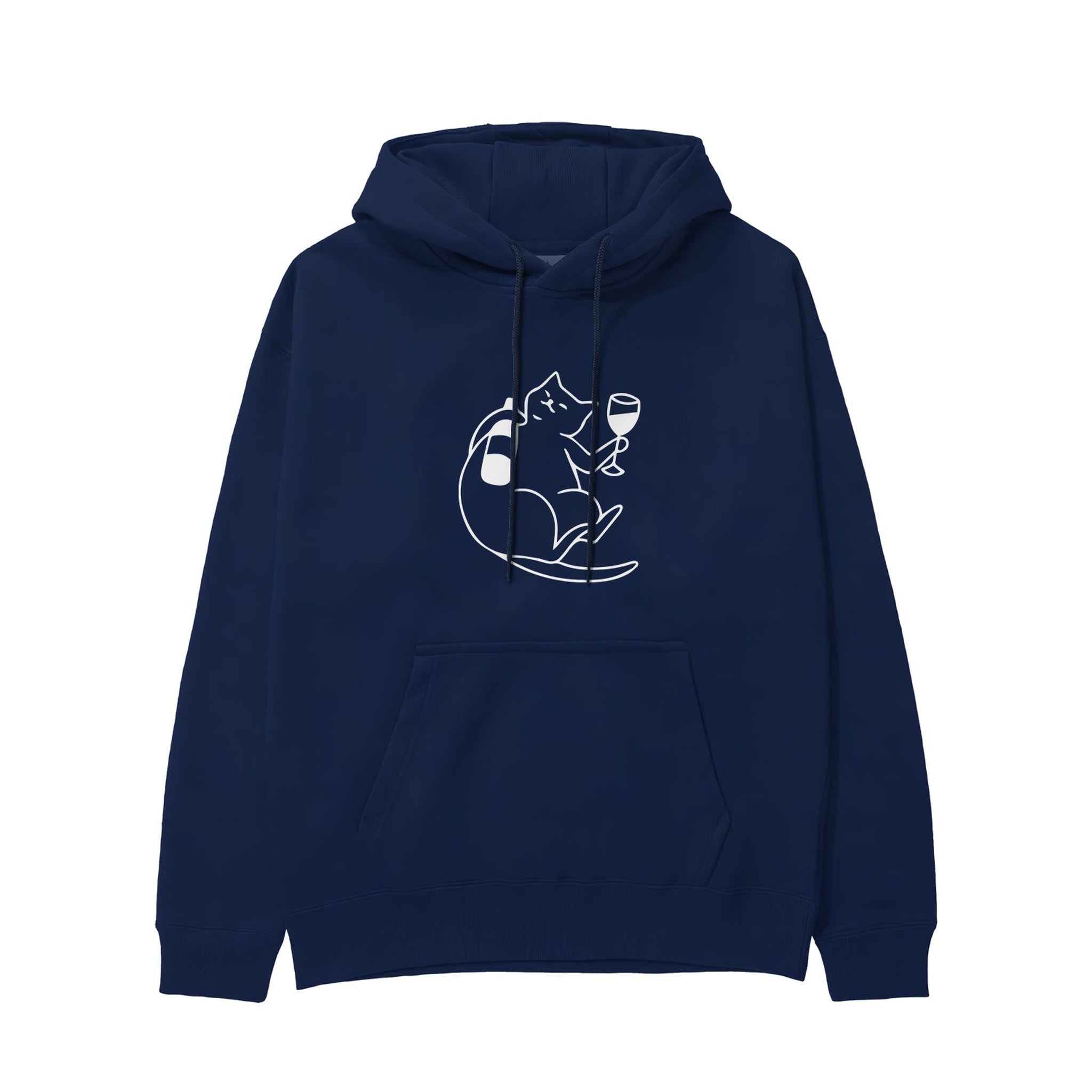 Wine Lover Cat Hoodie