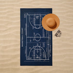 Basketball Court Navyblue - Basketbol Sahası Plaj Havlusu