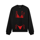 Red Bikini Oversize Sweatshirt