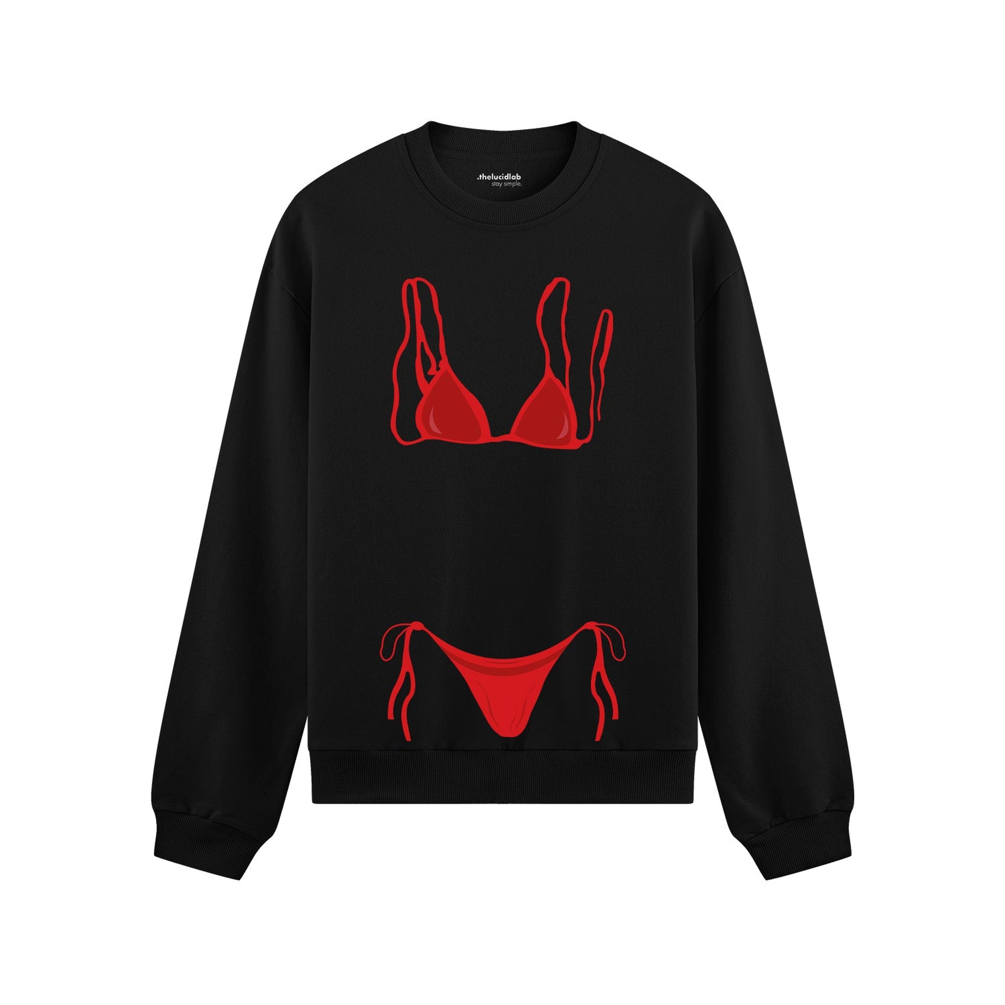 Red Bikini Oversize Sweatshirt