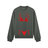 Red Bikini Oversize Sweatshirt