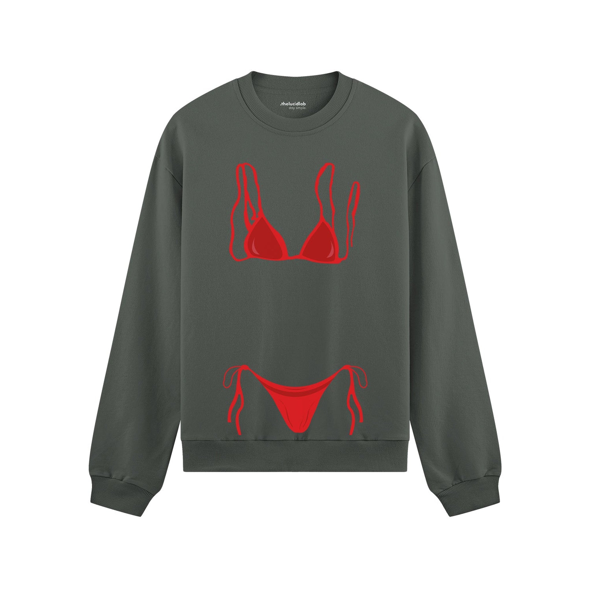 Red Bikini Oversize Sweatshirt