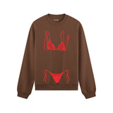 Red Bikini Oversize Sweatshirt