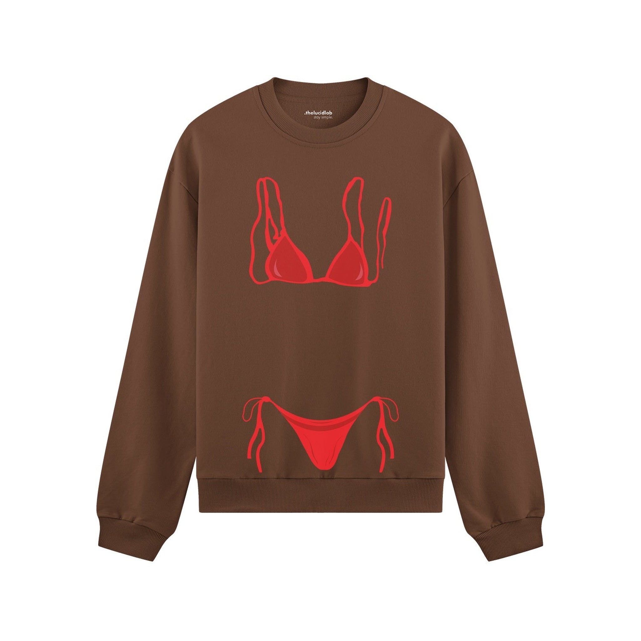 Red Bikini Oversize Sweatshirt