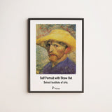 Vincent Van Gogh Hasır Şapkalı Otoportre Poster