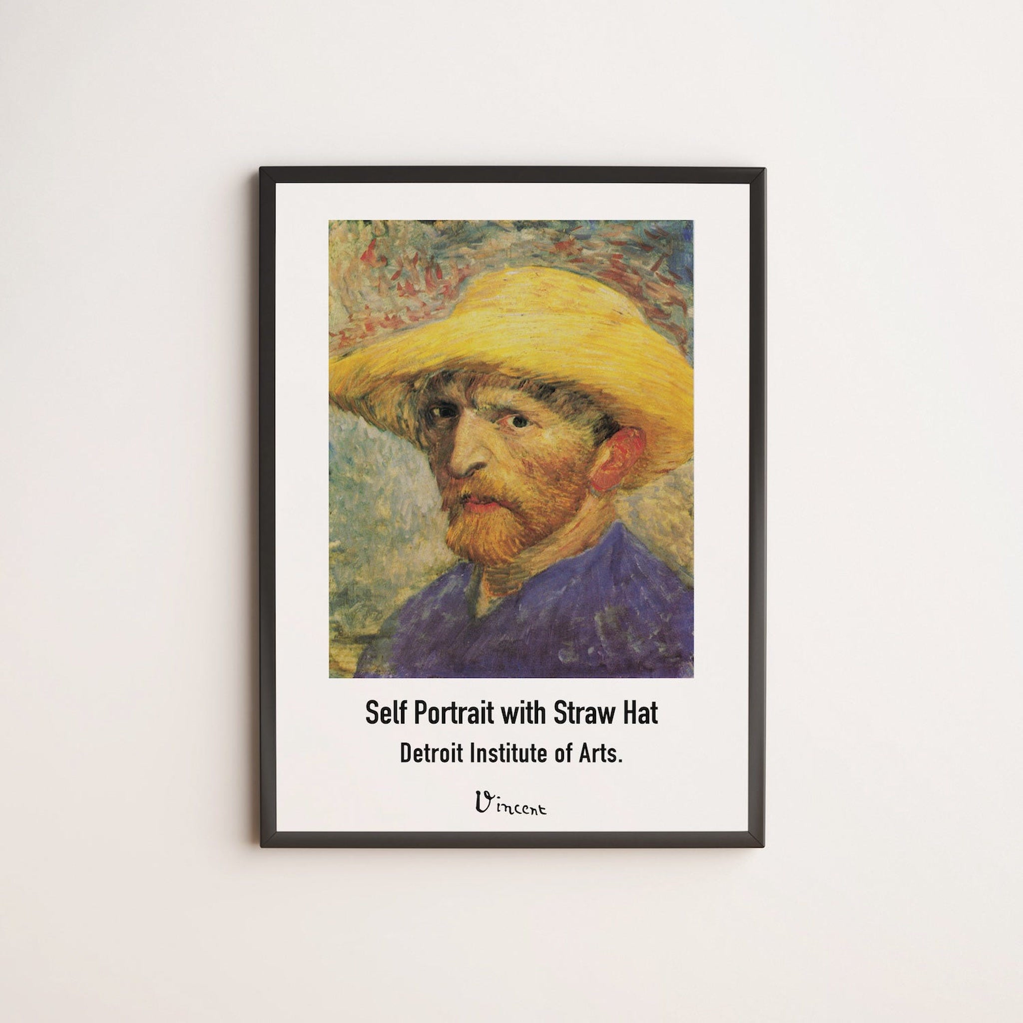 Vincent Van Gogh Hasır Şapkalı Otoportre Poster