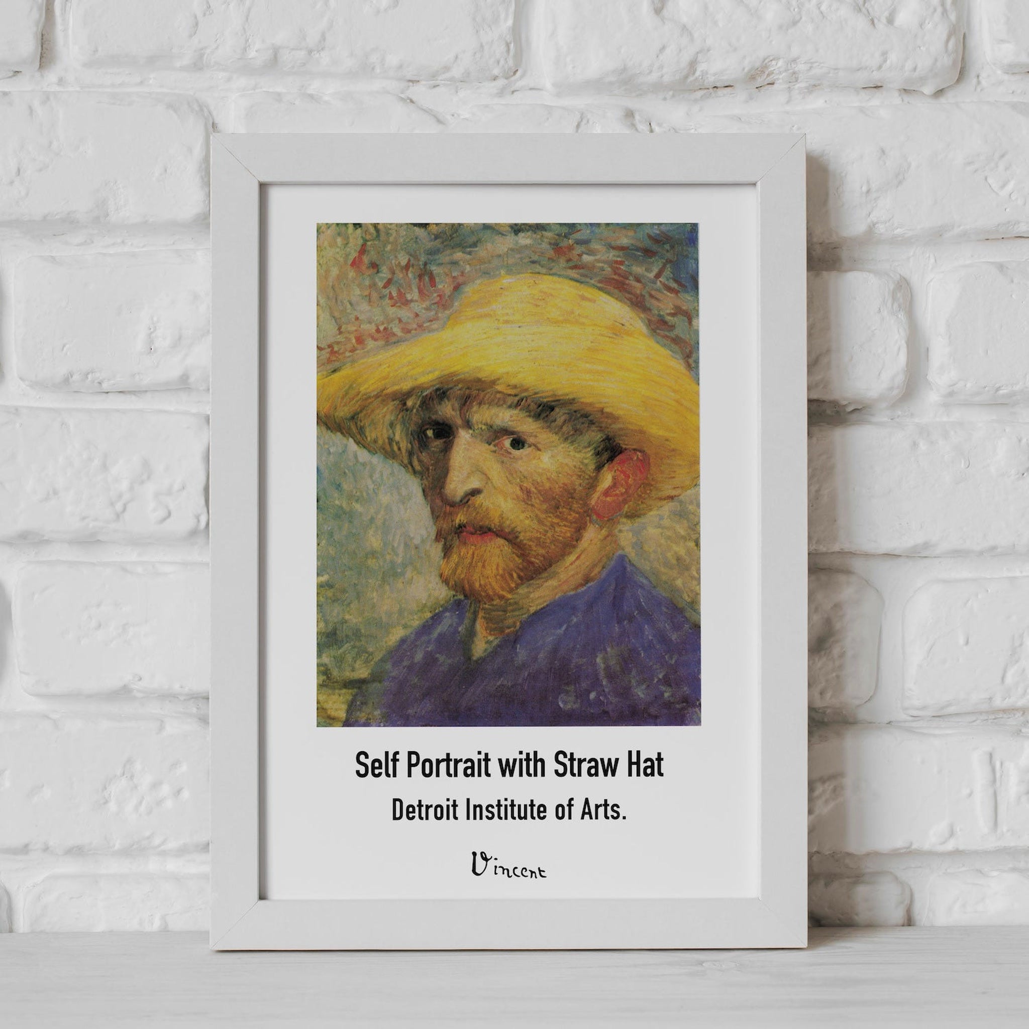 Vincent Van Gogh Hasır Şapkalı Otoportre Poster